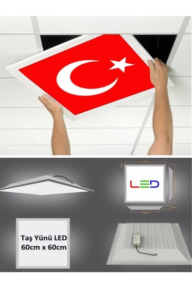 Gökyüzü Panel Bayrak Led Panel-60cmx60cm-sıva Altı-54w-6500k-beyaz-led Panel-led Armatür- Taş Yünü Asma Tavan ürün görseli 1
