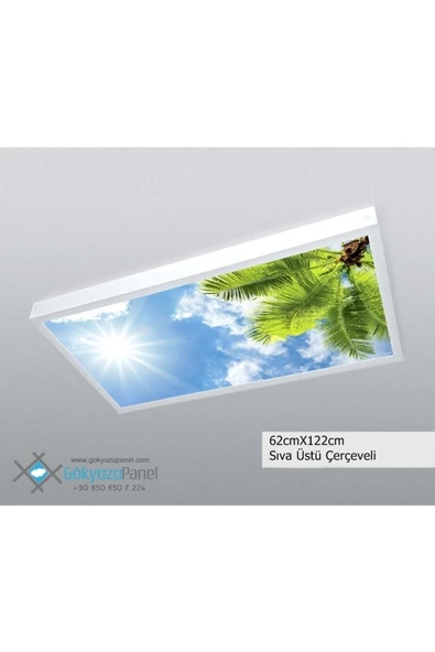 Gökyüzü Panel 60x120 Gökyüzü Panel  Avize, 106watt Led, Sıva Üstü, Kolay Montaj Led Panel, Palmiye Avize ürün görseli 1