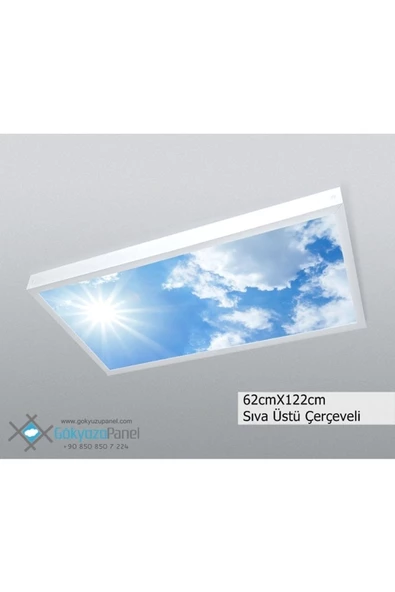 Gökyüzü Panel 60x120 Gökyüzü Panel  Avize, 106watt Led, Sıva Üstü, Kolay Montaj Led Panel, Güneşli Bulutlar Avize ürün görseli 1