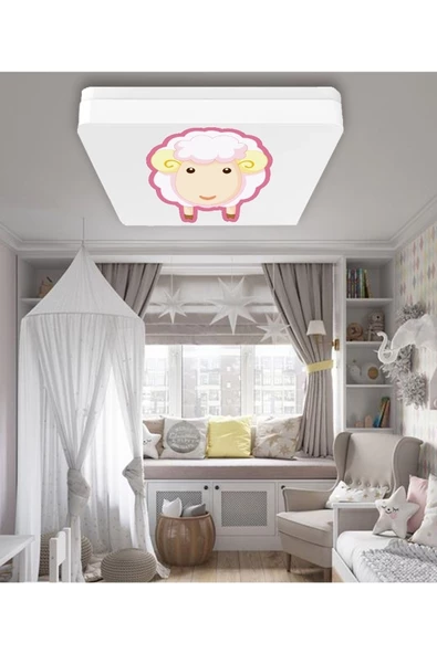 Gökyüzü Panel Lüks Çocuk Odası Avize 25watt-30cm X 30cm Lüks Led Aydınlatma, Küçük Koyun, Çocuk Avize Modelleri ürün görseli 1