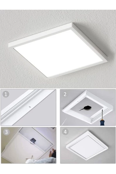 Gökyüzü Panel 60x60 Sıva Üstü 45 Watt Led Panel, Beyaz Işık 6500k- Beyaz Çerçeve, Homojen Aydınlatma, 60cm X 60cm ürün görseli 1