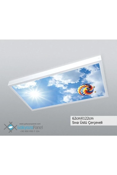 Gökyüzü Panel 60x120 Gökyüzü Panel  Avize, 106watt Led, Sıva Üstü, Kolay Montaj Led Panel, Uçan Balon Avize ürün görseli 1