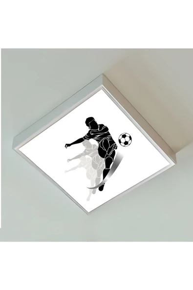 Gökyüzü Panel Futbol Boys Çocuk Odası Led Avize-60cmx 60xm Büyük Kare-1.5kg Hafif- 54w Güç-kolay Montaj-lüx Ürün ürün görseli 1