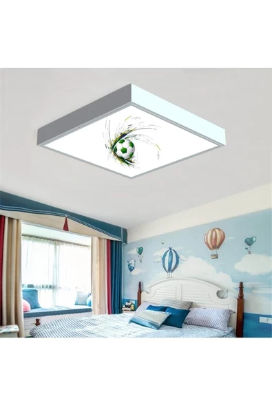 Gökyüzü Panel Yeşil Top Çocuk Odası Led Avize-48w Enerji Tasarruflu ürün görseli 1