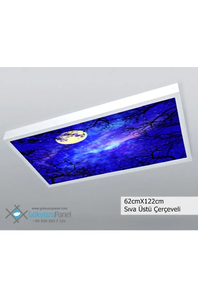 Gökyüzü Panel 60x120 Gökyüzü Panel  Avize, 106watt Led, Sıva Üstü, Kolay Montaj Led Panel, Gece Avize ürün görseli 1