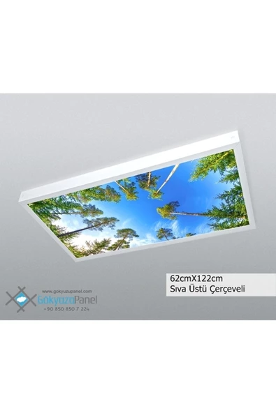 Gökyüzü Panel 60x120 Gökyüzü Panel  Avize, 106watt Led, Sıva Üstü, Kolay Montaj Led Panel, Orman Avize ürün görseli 1