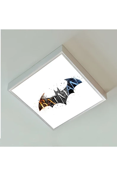 Gökyüzü Panel Batman-çocuk Avize-lamp 60x60 Baskılı Led Avize- Beyaz Çerçeve-led Işık-kolay Montaj-54w ürün görseli 1