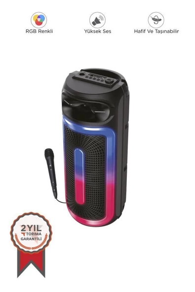 Torix  D29 Siyah RGB Işıklı Mikrofonlu Kumandalı USB/TF/MIC Bluetooth Hoparlör ürün görseli 1