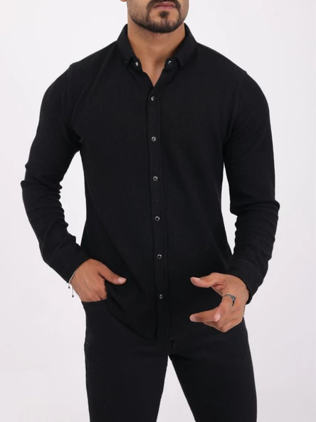 Troy Uzun Kol Slim Fit Erkek Gömlek-6974 ürün görseli 1