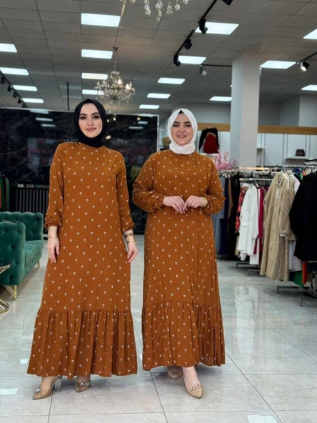 Çapa Desenli Elbise Kiremit ürün görseli 1