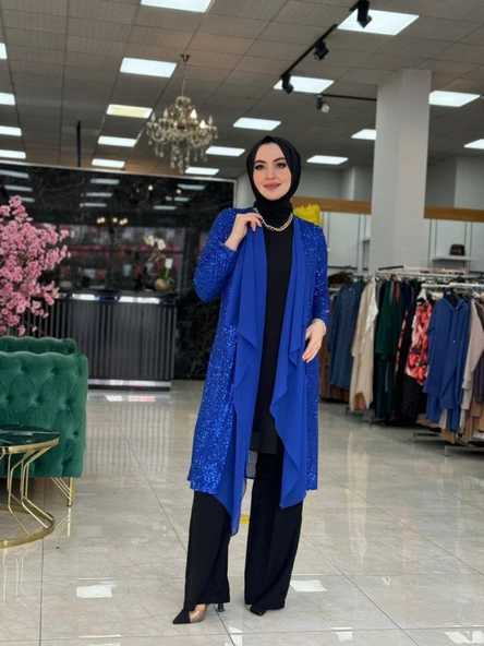 Pul Payet Hırka Saks Mavisi ürün görseli 1