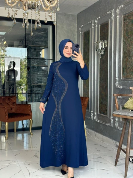 Halime Elbise Lacivert ürün görseli 1