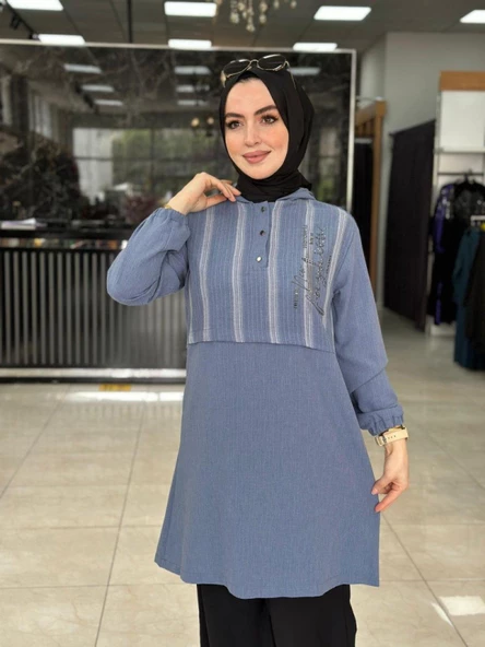 Erva Tunik Mavi - Resim 3