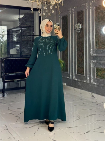 Mihriban Elbise Zümrüt ürün görseli 1