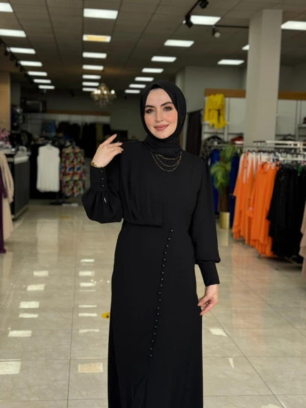 Zümrüt Elbise Siyah - Resim 3