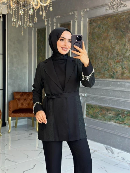 Eylül Ceket Takım Siyah - Resim 2