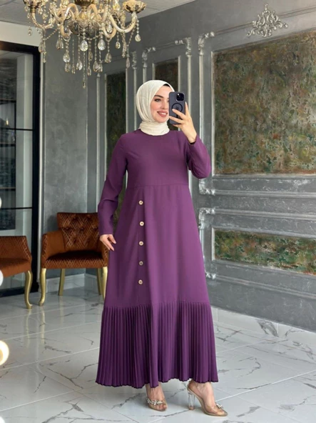 Tuğba Elbise Mürdüm - Resim 2