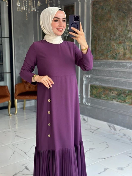 Tuğba Elbise Mürdüm - Resim 3