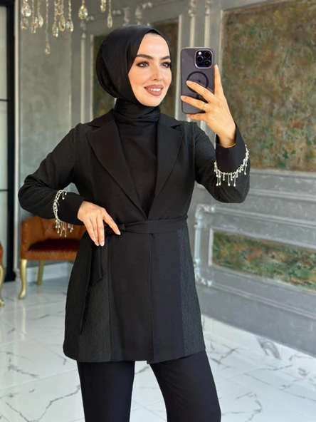 Eylül Ceket Takım Siyah - Resim 3