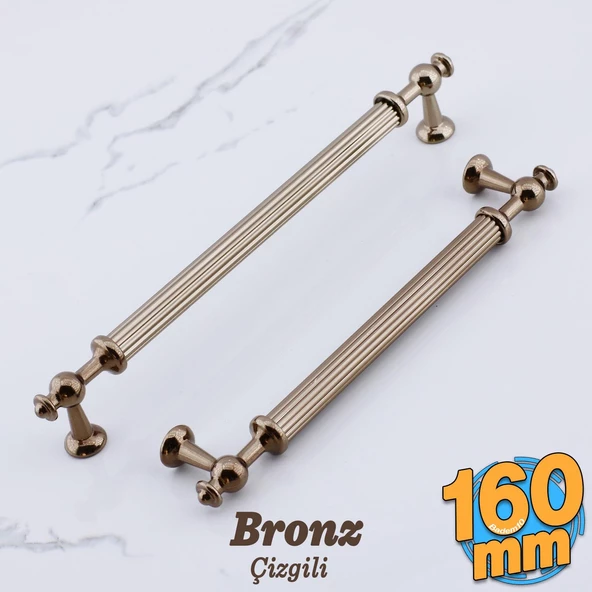 Nesil Çizgili Bronz Metal Kulp 160 mm Mobilya Çekmece Mutfak Dolabı Dolap Kulpları Kulpu Kulpları ürün görseli 1