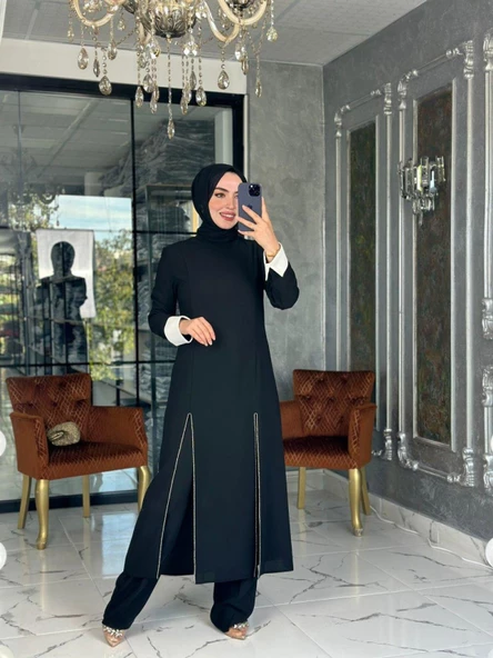 Gözde Pantolon Takım-Siyah ürün görseli 1