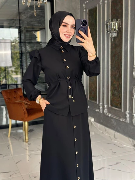 Zerda Etek Takım-Siyah - Resim 2