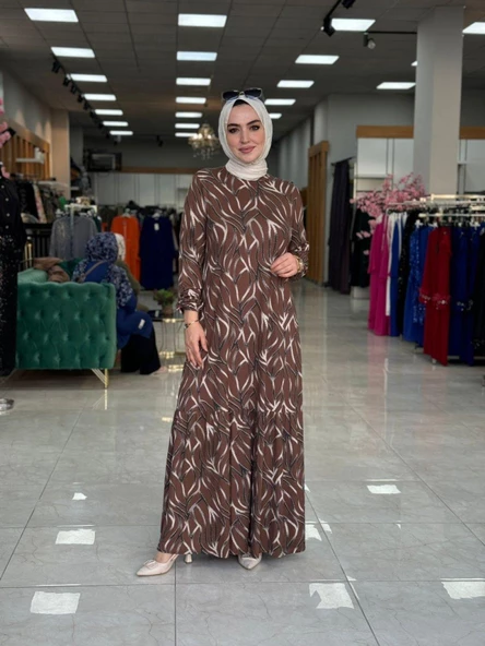 Talya Kristal Elbise-Kahverengi ürün görseli 1