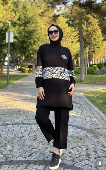 Aybüke Leopar Takım-Siyah Siyah ürün görseli 1