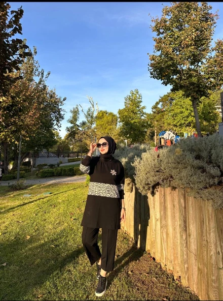 Aybüke Leopar Takım-Siyah Siyah - Resim 3