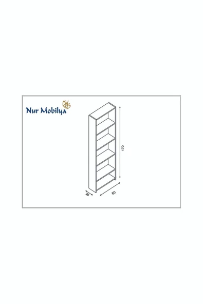Nur Mobilya Eylül Kitaplık Atlantik çam - Resim 2
