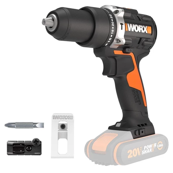 WORX WX352.9 Şarjlı Darbeli Matkap (Akü Dahil Değildir) 20Volt ürün görseli 1