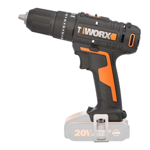 WORX WX370.9 Şarjlı Darbeli Matkap (Akü Dahil Değildir) 20Volt ürün görseli 1