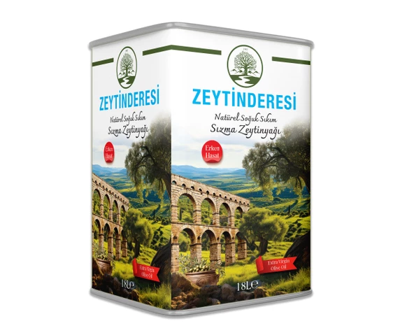 Zeytinderesi 18 Lt Natürel Sızma Soğuk Sıkım Zeytinyağı ürün görseli 1