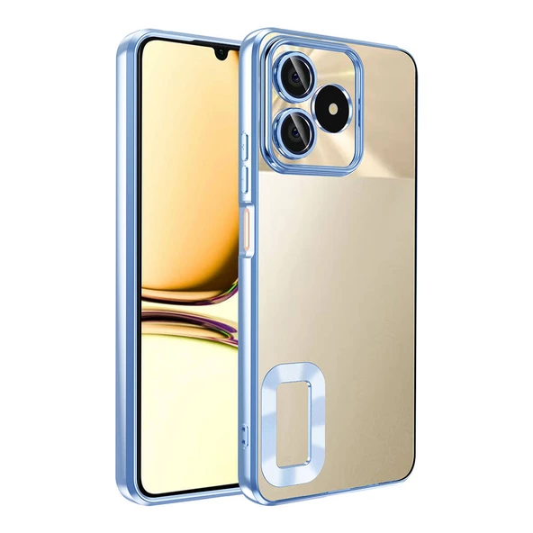 Realme C53 Kılıf Köşeleri Renkli Şeffaf Kamera Korumalı Silikon Luxury Kapak ürün görseli 1