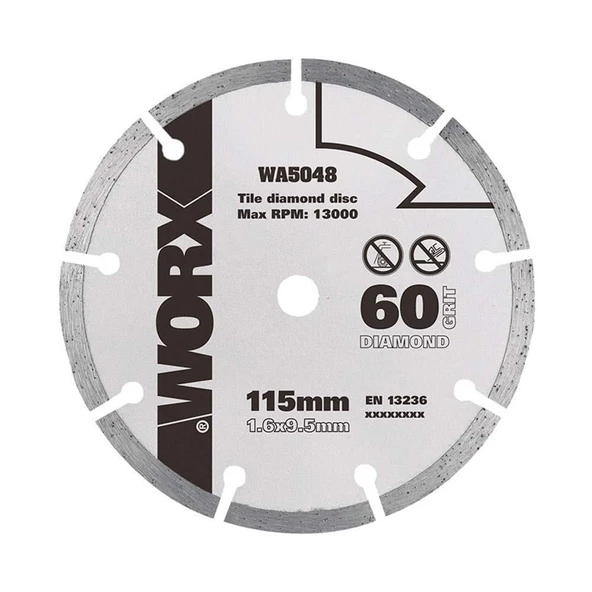 WORX WA5048 115x9,5mm Fayans, Seramik, Mermer Kesme Soketli Elmas Daire Testere Bıçağı ürün görseli 1