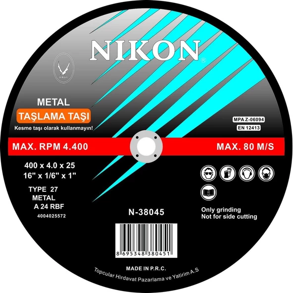 Nikon Metal Flex Taşlama Taşı Bombeli 230x6.0x22mm 25 adet ürün görseli 1