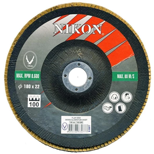 Nikon Alüminyum Oksit Flap Disk 180mm 40 Kum 20 Adet ürün görseli 1