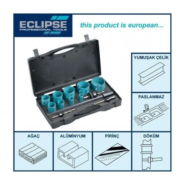 Eclipse EEP-30K HSS Elektrikçi ve Tesisatçı Delik Testere Set 14 Parça ürün görseli 1