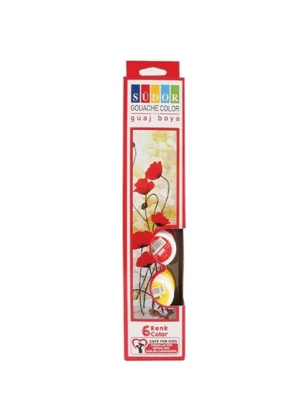 Südor Guaj Boya 6Lı Pet Şişe 15 Ml ürün görseli 1