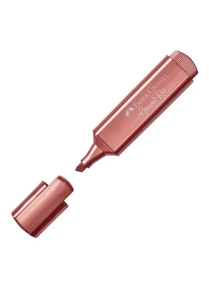 Faber Castell 1546 Fosforlu Kalem Metalik Kırmızı ürün görseli 1