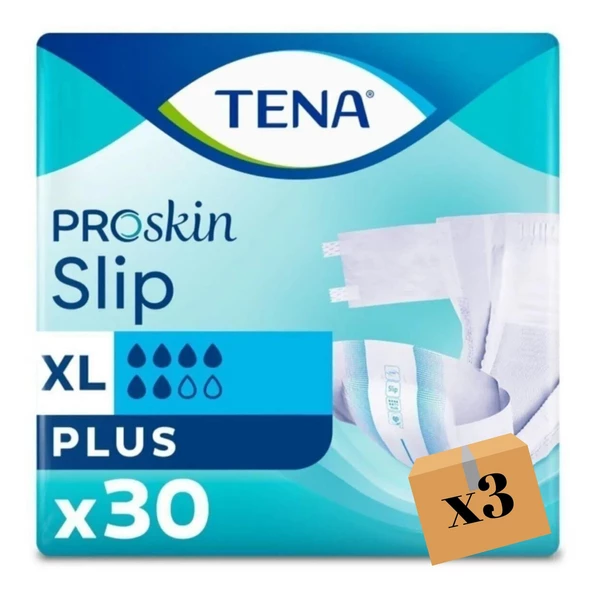 Tena Proskin Slip Plus Belbantlı Ekstra Büyük Boy XL 30'lu 3 Adet Hasta Bezi ürün görseli 1