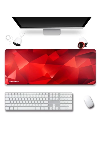 SonicTouch UltraGrand Kızıl Prizma Gamer Oyuncu Xxl Kırmızı Klavye Mouse Pad 40x90Cm ürün görseli 1