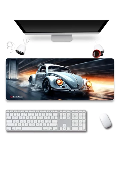 SonicTouch Klavye Mouse Pad Xxl 40x90cm Gri Vosvos Gamer Oyuncu Pürüzsüz Sıvı Geçirmez Yüzey ürün görseli 1
