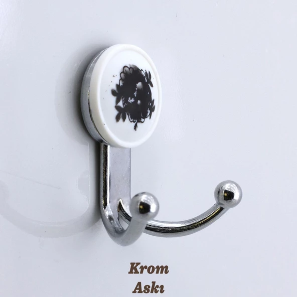 Misket Askı Gümüş Dolap Askılık Askılığı Duvar Vestiyer Banyo Mutfak Elbise Kıyafet Askısı Krom Renk ürün görseli 1