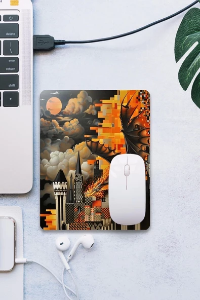 SonicTouch Ejderha Temalı Pürüzsüz Yüzey Kaymaz Taban Dikişsiz Kenar Gamer Oyuncu Mouse Pad 19x23cm ürün görseli 1