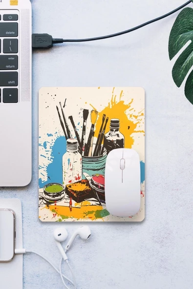 SonicTouch Boya Seti Temalı Pürüzsüz Yüzey Kaymaz Taban Dikişsiz Kenar Gamer Oyuncu Mouse Pad 19x23cm ürün görseli 1