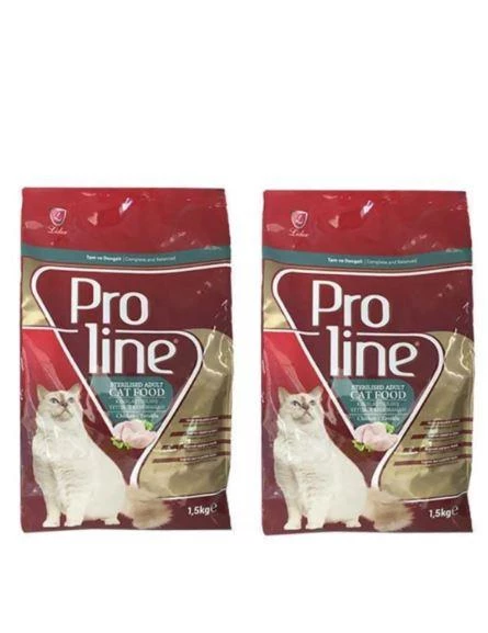 ProLine Sterilised Tavuklu Kısır Kedi Maması 1.2 Kg 2 Adet ürün görseli 1