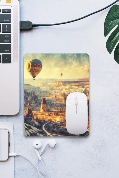 SonicTouch Kapadokya Temalı Pürüzsüz Yüzey Kaymaz Taban Dikişsiz Kenar Gamer Oyuncu Mouse Pad 19x23cm ürün görseli 1