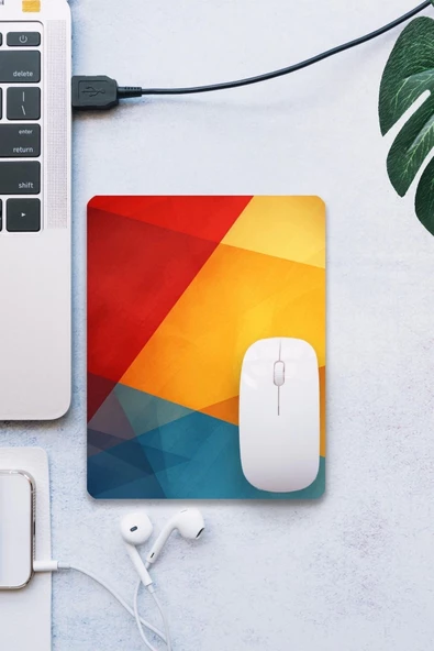 SonicTouch Geometrik Renkler Pürüzsüz Yüzey Kaymaz Taban Dikişsiz Kenar Gamer Oyuncu Mouse Pad 19x23cm ürün görseli 1