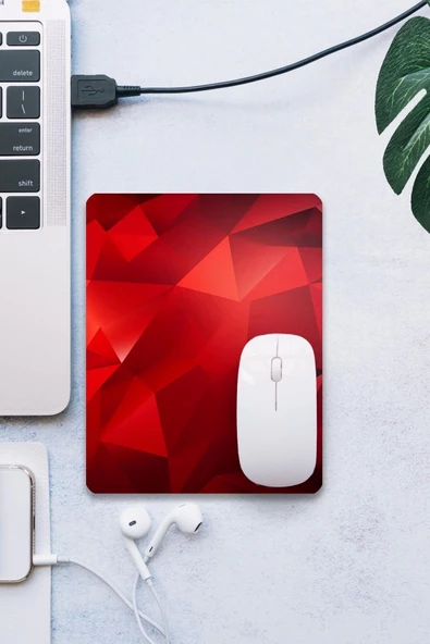 SonicTouch Kızıl Prizma Pürüzsüz Yüzey Kaymaz Taban Dikişsiz Kenar Gamer Oyuncu Kırmızı Mouse Pad 19x23cm ürün görseli 1